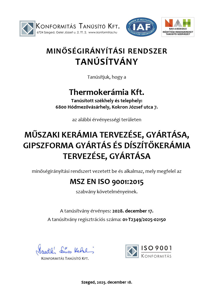 ISO 9001 certificate